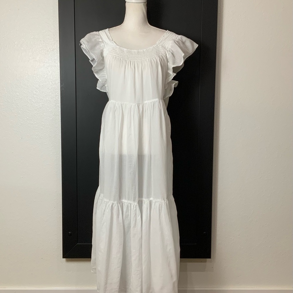 J. Crew White Flutter Dress Size Medium